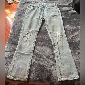 Abercrombie & Fitch ripped blue Jeans with Distressed Details